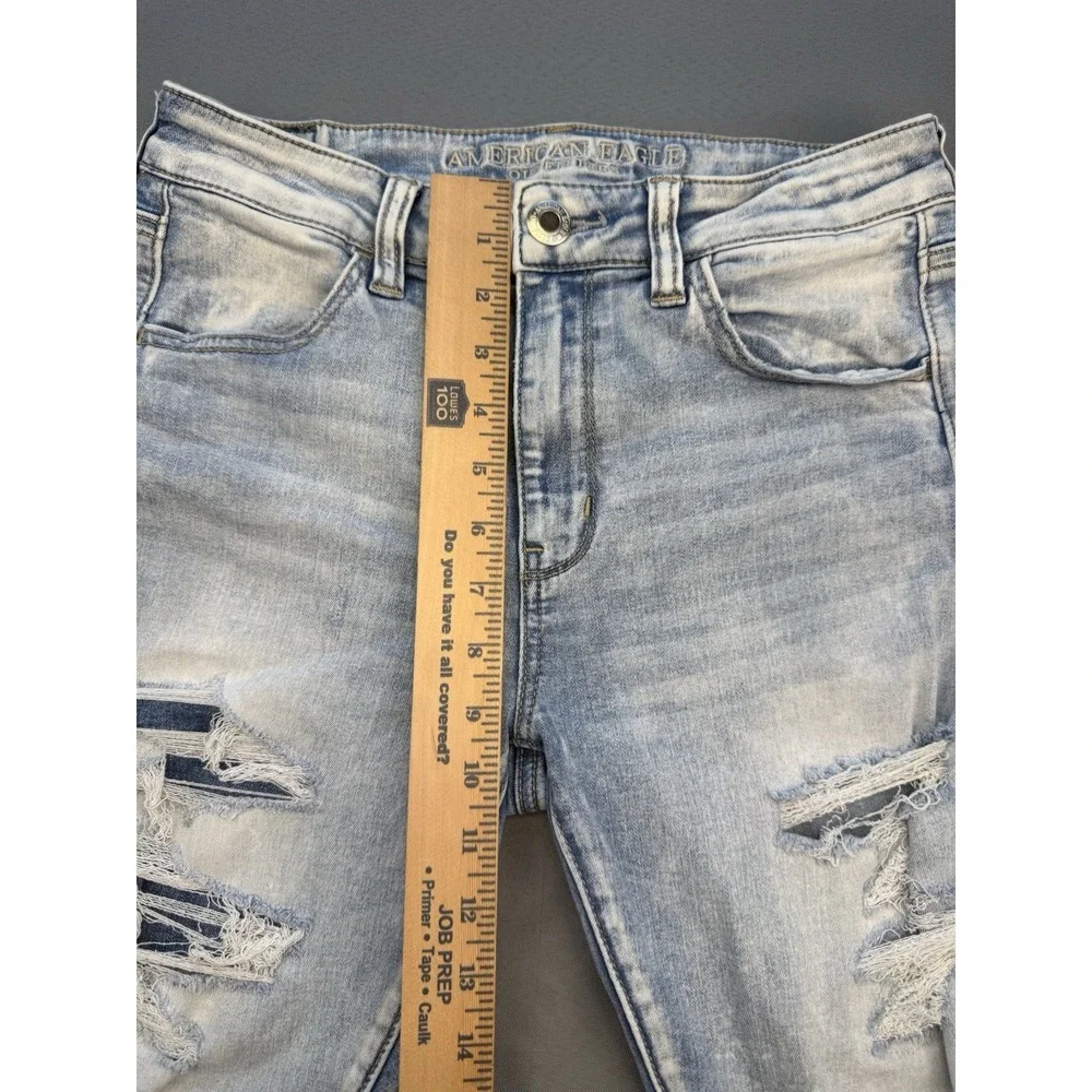 American Eagle Outfitters Hi-Rise Women's 8 S Blue Jeans Denim Ripped Distressed